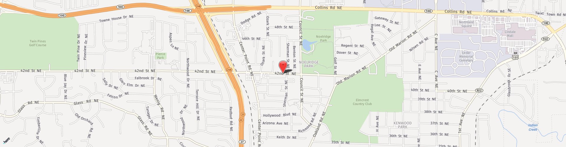 Location Map: 1570 42nd St. NE Cedar Rapids, IA 52402